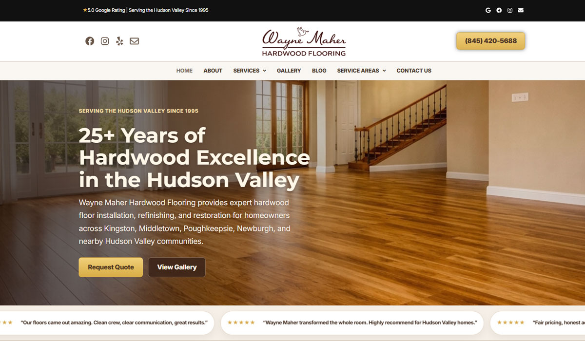 WM Flooring website — flooring and home improvement company